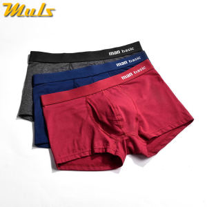 Brand Muls Men Boxer Shorts 3PCS/Set 6Colors Combed Cotton Fast Dry Male Underwear Men Boy Bodysuit Under Pant Fitted Size S-3XL