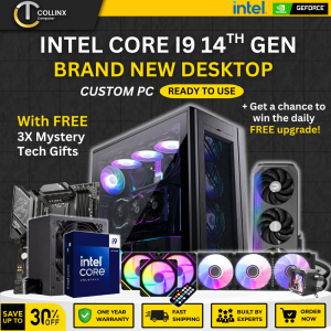 [ INTEL I9 14TH GEN PC BUILD - MYTHICAL ] Intel Core i9 14900KF RGB Gaming Custom DDR5 Desktop | With Freebies | RTX Graphics Card | RX Intel Arc Videocard | Ready to Use | Plug and Play | High Quality CPU | Office Online Class Work | Collinx Computer