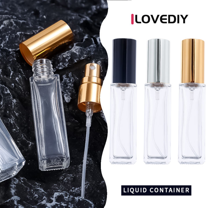ILOVEDIY] 10ml Square Transparent Spray Empty Glass Perfume Bottle