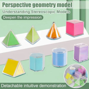 Aoduoyaya 8pcs Solids Geometric Shapes Model Teaching Aids Toy Alat Bantu Mengajar Bentuk Geometri Set
