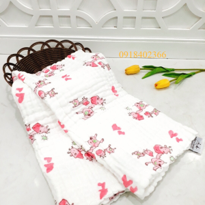 Khăn tắm xô 6 lớp nhăn mềm mại KT 105x105 mềm mại siêu thắm hút cho bé