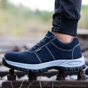 รองเท้าผู้ชาย รองเท้าทำงาน รองเท้าเซฟตี้ รองเท้าเซฟตี้2023 รองเท้าเซฟตี้หัวเหล็กผู้ชาย ส้นโช๊ค พื้นกันลื่น พื้นเสริมแผ่นเหล็ก🌟NEW🌟