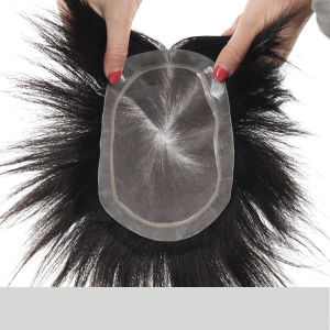 TSE mens wig piece Full hand-woven real hair replacement block realistic and breathable No. 3 Mono base net mens biological scalp wigs