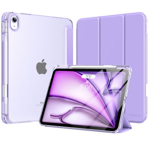 MoKo for iPad Air 11 inch Case M3/M2 2025/2024 iPad Air 5th/4th Gen 10.9 inch Case 2022/2020 with Pencil Holder Slim Lightweight Trifold Cover with Hard PC Translucent Back Shell Tablet Protive Cover