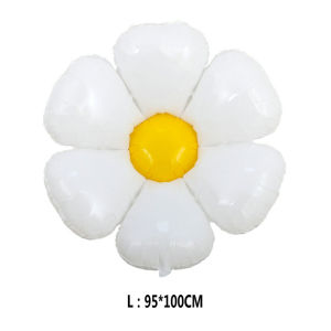 YESPERY Daisy Balloons Aluminum Film Balloons White Daisy Flower Balloon Birthday Valentines Day Party Decoration Baby Shower