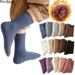 Ruizhijzg Hàng sẵn có 5 đôi bé trai và bé gái cotton ấm áp dày mùa đông vớ trẻ em dày ngang bắp chân vớ trẻ sơ sinh trẻ em mềm