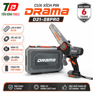 Máy cưa xích Lam 8inch DRAMA D21-08PRO phiên bản cải tiến bơm nhớt tự động động cơ không chổi than chân pin phổ thông
