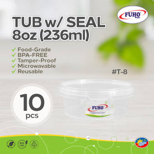 10 pcs FUHO 8oz Tub Bucket with Lid #T8