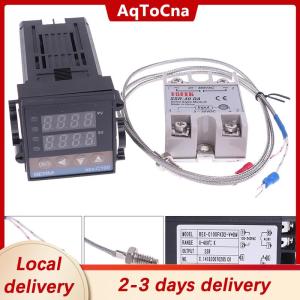 [COD] AqToCna Ship within 24 hours 100-240VAC PID REX-C100 Temperature Controller SSR-40A Thermocouple