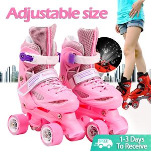 Roller Skates Double-Row Roller Skates Roller Skating Beginners Roller Skates for 3-16 Years Old Christmas Presents