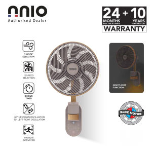 NNIO WALLIE-300 12" BLDC Wall Air Circulator with Remote | Motion Sensor | Nightlight Function