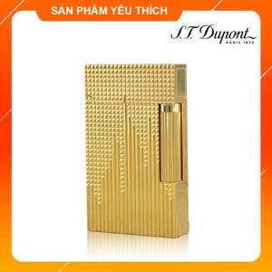 Bật lửa gas đá Dupont Vàng Kẻ Sóng D12V Dùng Gas (KHÔNG CHỨA XĂNG GAS)