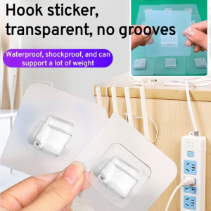 Strong transparent nonmarking hooks snap flat shelf