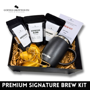 Premium Signature Brew Kit Gift Set | 500mL Mug 30g Coffee Creamer & Muscovado