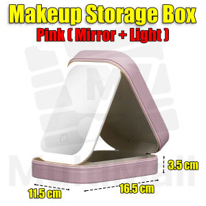 Makeup Case with Light & Mirror Make Up Portable Large Capacity Travel Cosmetic Bag with Mirror Lights Adjustable Dividers Make up organiser