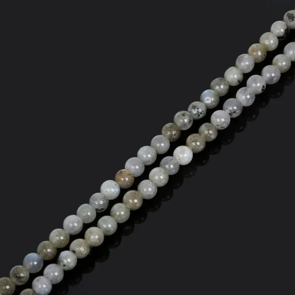 4/6/8/10/12mm White Spectrolite Bead Gem Natural Stone Round Loose