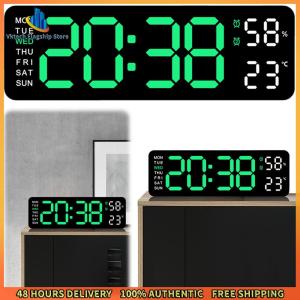 Vktech นาฬิกาปลุกดิจิตอลอุณหภูมินาฬิกาผนังอิเล็กทรอนิกส์/วันที่ USB การชาร์จนาฬิกาปลุกข้างเตียงมัลติฟังก์ชั่นสำหรับห้องนอน