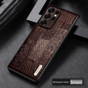 LANGSIDI Genuine Leather Retro Phone Case For Samsung Galaxy S 25 S25 S23 S24 Ultra S24 Plus S25Plus S25Ultra S23Ultra Luxury Shockproof Back Cover Anti-Slip Shock-Absorbent Handmade Original Factory