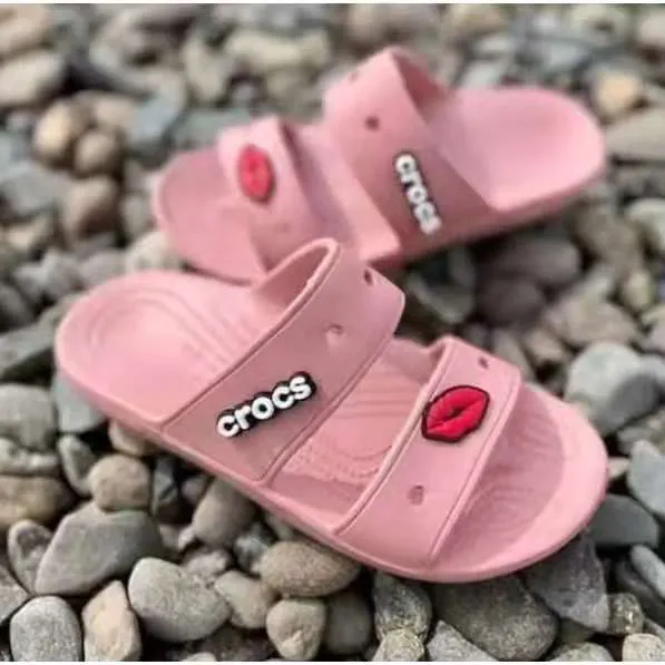 2 strap best sale pink slides