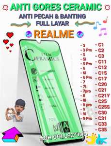 ANTI GORES ( ANTI PECAH )  CERAMIC FOR REALME C1/C2/C3/C11/C12/C15/C20/C21/C25/C30/C31/C33/C35/REALME 3/ RELAME 3 PRO / REALME 5/REALME 5i/ REALME 5PRO/ REALME 6 / RELME 6i / REALME 7 / 7i / 8 / 8i / 8PRO / 9 / 9i / 9PRO. PELINDUNG LAYAR HP/ ANTI PECAH