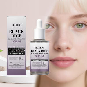 hot Black Rice Exfoliating Serum Gentle Daily Facial Peel with Lactobionic Acid Squalane Hydrating Brightening Essence Glowing Skin