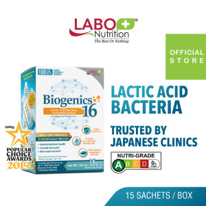 LABO Nutrition Biogenics 16 Predigested Probiotics for IBS Digestive Balance Bowel Regularity Immunity Diarrhoea Constipation Cleanse Colon & Eczema Supplement • Made in Japan • 15 Sachets