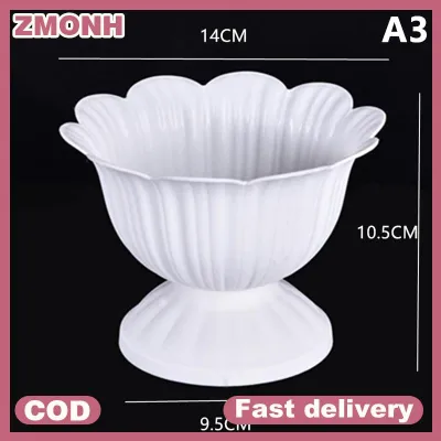 ZMONH แจกันพลาสติกลายคลื่นน้ำขนาดใหญ่1ชิ้นแจกันดอกไม้สไตล์นอร์ดิกทันสมัยตกแต่งบ้านห้องนั่งเล่น