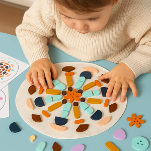 ANGCHI ไม้ จิ๊กซอว์รูปทรงเรขาคณิต ทางการศึกษา จับคู่ ของเล่นตัวต่อรูปทรงสี การเรียนรู้ตั้งแต่เริ่มต้น สามมิติ บล็อกสร้างรูปทรงเรขาคณิต โรงเรียนอนุบาลเด็ก