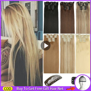 ขายวิกผมสำหรับผมมนุษย์ผู้หญิงOriginal Trueผมยาวตัวเสริมต่อผมตรงกับคลิป6ชิ้น/เซ็ตไม่มีรอยต่อ140Gชุดทำผมครบเซ็ต