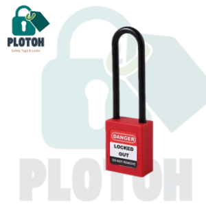 Safety Padlock Log Out Tag Out  76mm insulated plastic shackle long beam padlock - For Electrical safety Locks