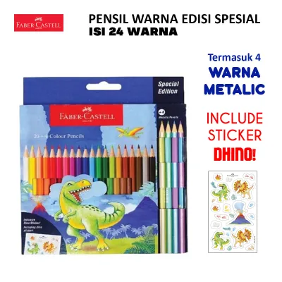 Faber Castell Pensil Warna Pastel Metalic Colour Pencils Panjang 12 / 24 Pensil Warna Faber Castell Unicorn Warna Pastel Dhino Warna Metalik Edisi Spesial Pensil Warna Panjang Pinsil Warna Color Pencil Peralatan Menggambar Mewarnai Perlengkapan Sekolah