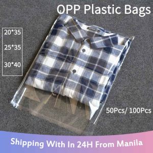 Transparent OPP Plastic Bags with Self-Adhesive Tape Clear Apparel Bags Clothing Packaging Self Seal Plastic Bags for Packaging Wedding Party Opp Gift Bag Self-Adhesive Bags for T-Shirt