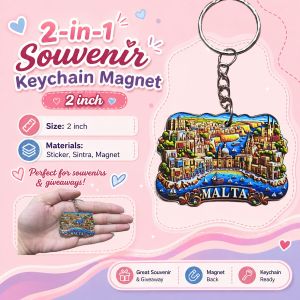 Travel MALTA 2-in-1 Mini Keychain | Key Holder Collectible Souvenir