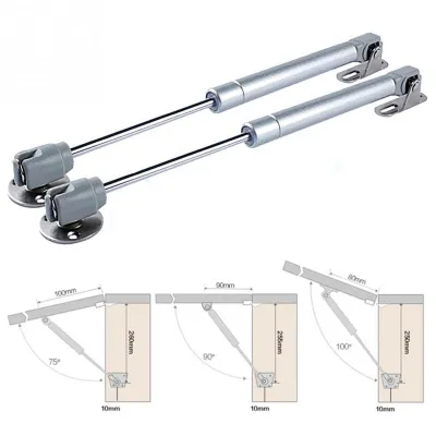 2Pcs Furniture Cabinet Hydraulic Support Rod Soft Close Hinge Hydraulic Gas Lift Strut Support Pressure 100N