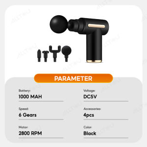 ALLTOU Mini Fascia Massage 32 Speeds With 12 Massage Heads LCD Screen Digital Display Muscle Massager for Muscle Relief LCD Screen Digital Display Muscle Relaxation  迷你按摩器