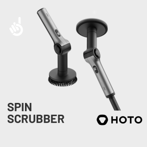 HOTO Flexi Cordless Spin Scrubber 5 Angle Settings 4N.m. Smart Display 8 Brush Head Cleaning