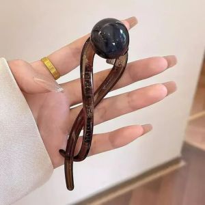 3Pcs Hairpin Bead Twisted Clip Retro Hair Clip Hair Styling Tool Line Grab Clip Frog Buckle Hair Accessories Ponytail Clips Back Head