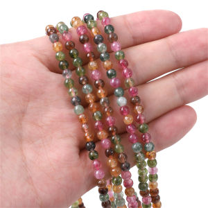4/6/8/10mm Natural Stone Beads Rainbow Tourmaline Synthetic Round Loose Spacer Beads For Necklace Bracelet DIY Jewelry Making 15"（38cm）