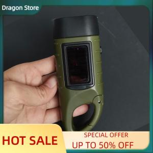 Dragon LED Flashlight Hand Crank Solar Powered Rechargeable Survival Gear Self Powered Charging Torch Dynamo for Fishing Boating Hiking