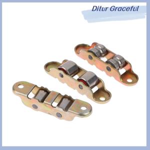 Ditur 80ประเภทแบน ร่องล้อคู่ประตูสไลด์โลหะหน้าต่างรอกรองรับด้านล่างเลื่อนลูกกลิ้งติดตามอุปกรณ์ฮาร์ดแวร์