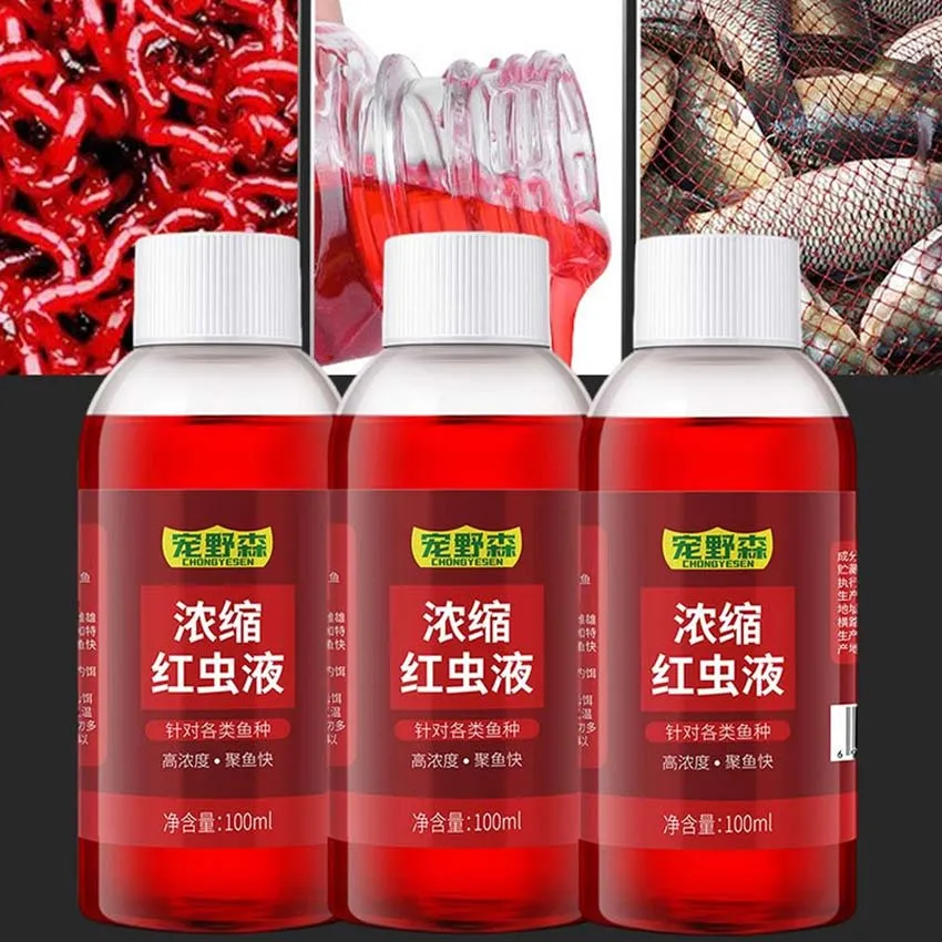 ☆Same Day Shipping☆ 100ml Fish Attractant Concentrated Red Worm Liquid Fish  Bait Additive Fishing Bait Additive Concentrated Red Worm Liquid Fishing  Lures Baits for Trout Cod Carp Bass LZC-Worm-Liquid