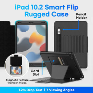 🔥iPad 10.2/Air4/5 Pro 11 / 10th GEN 10.9 Smart Flip Rugged case 🔥 7 viewing Angles 🔥Magnetic feature 🔥credit card Slot 🔥Pencil Holder 🔥