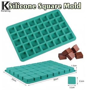 Keranixy Silicone Square Mold 40cavities Cake Chocolate Handmade Soap Mold Jelly Candy Ice Cubes Molder Tray