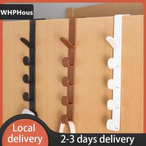[COD] WHPHous Ship within 24 hours Fivesegment Door Hook Coat Bag Towels Cap Hair Bands Seamless Holder Home Bedroom Storage Organization Plastic Pure Color Rack