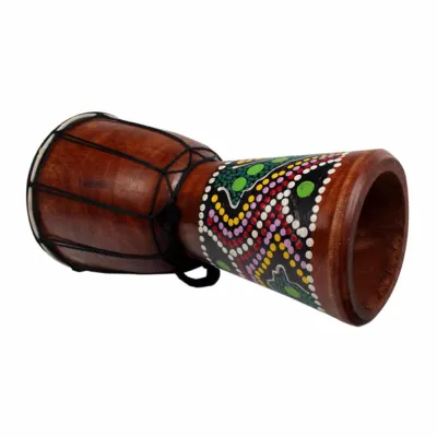 SIMBAE Hand Drum 6in African Djembe Drum Hand-Carved Solid-Wood Goat-Skin Traditional African Musical Instrument