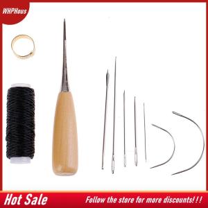【COD】🔥🔥🔥 1Set Leather Sewing Needles Stitching Awl Needle Thread Thimble Shoe Repair Tool