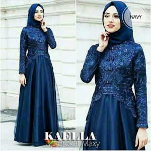 Kaella Maxy Brukat [COD] / Gamis Brukat Wanita Kondangan / Gamis Wanita Terbaru 2024 / Gamis Bahan Crinkle Airflow / Gamis Wanita Simple Dan Elegan / Others