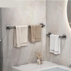 AOR Rak Rumah Rapi Ringan Reka Ruang Rapi Rias Ruang Mandi Modern Bathroom Towel Rack Aluminum Bar Hanger Toilet Storage Organizer