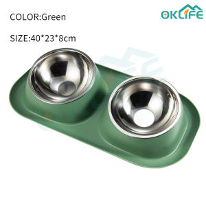 [OKLIFE. SG]Slanted Stainless Steel Bowl/Elevated/Single Bowl/Double Bowl/ For Dogs & Cats | Food Water Bowl