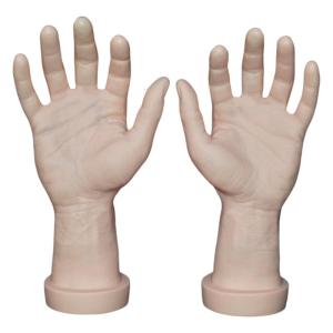 Pack of 2 Male Hand Model Realistic Display Props Faux Human Hands Mannequin for Jewelry Display and Halloween Jokes